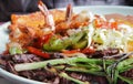 Carne Asada with Grilled Shrimp Royalty Free Stock Photo