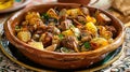 Carne de Porco Ã  Alentejana Traditional Portuguese Dish. Marinated Pork Cooked With Clams, Potatoes And Spices