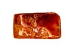 Carnelian gemstone cut out on white Royalty Free Stock Photo