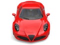 Carnelian red sport concept car - front view top down shot Royalty Free Stock Photo