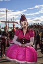 NICE - FRANCE - March 01, 2014: Carnival of Nice, Flowers ` battle. This is the main winter event of the Riviera