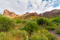 Carney Springs Trail is located in the remote area of the Superstition Mountain Wilderness. Royalty Free Stock Photo