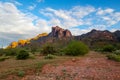 Carney Springs Trail is located in the remote area of the Superstition Mountain Wilderness. Royalty Free Stock Photo