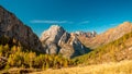 The Carnic Alps in a colorful autumn day