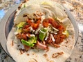 slow roasted Pork carnitas soft tacos