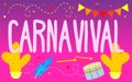 Carnival Attributes Advertising on Pink Background