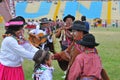 Carnival of Ayacucho. Women and men sing and dance for three days in the parade show in peru