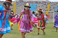 Carnival of Ayacucho. Women and men sing and dance for three days in the parade show in peru