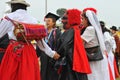 Carnival of Ayacucho. Women and men sing and dance for three days in the parade show in peru