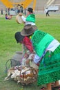 .Carnival of Ayacucho. Women and men sing and dance for three days in the parade show in peru