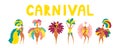 Carnival banner with dancing girls Royalty Free Stock Photo