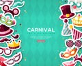 Carnival Banner With Stickers on Background.