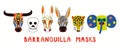 Carnival of Barranquilla traditional masks collection