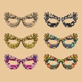 Carnival beautiful mask collection. Royalty Free Stock Photo