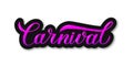 Carnival bright colorful 3d lettering. Easy to edit element of design for Brazilian carnival in Rio or Mardi Gras in New Orleans.