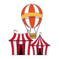 Carnival circus festival cartoons blue lines