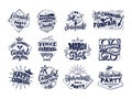 Carnival collection logos, stamps, phrases, lettering compositions. Big set of Festival templates Royalty Free Stock Photo