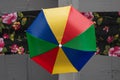 Carnival, colorful umbrella, typical frevo object Royalty Free Stock Photo