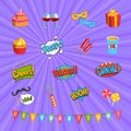 Carnival Comic Elements Set Royalty Free Stock Photo