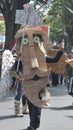 carnival costume creation from cardboard at the Indonesian Independence Celebration in Batu City in August 2019