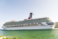 Carnival Cruise Line, cruise ship leaves the harbour Royalty Free Stock Photo