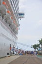 Carnival cruise line passengers entering Carnival Liberty Royalty Free Stock Photo