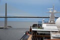 Carnival Cruise Ship goes under Bridge