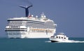 Carnival Cruise Ship and Tender in Belize Royalty Free Stock Photo