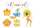 Carnival dancer silhouette. Royalty Free Stock Photo