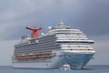 Carnival Dream Cruise Ship anchors at the Port of George Town, Grand Cayman Royalty Free Stock Photo