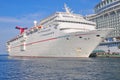 Carnival Ecstasy cruise ship in Nassau, Bahamas
