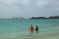 Carnival Fascination Cruise Ship leaving St, John`s in Antigua