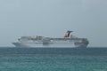 Carnival Fascination Cruise Ship leaving St, John`s in Antigua