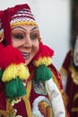 Carnival festival of the Virgen del Carmen in the town of Paucartambo celebrating singing, dancing with masks with exaggerated