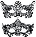 Carnival festive masks isolated on white background, vector illustration. Royalty Free Stock Photo