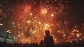 Carnival Fireworks Extravaganza. Dazzling Night Sky Illumination