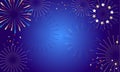 2023 Fireworks festival Fan Soccer blue backgrpund Royalty Free Stock Photo