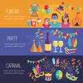 Carnival Flat Banners Royalty Free Stock Photo