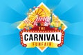 The carnival funfair and magic show Royalty Free Stock Photo