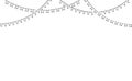 Carnival garland with flags. Decorative black and white party pennants