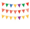 Carnival garland with flags. Decorative colorful party pennants for birthday celebration, festival and fair decoration Royalty Free Stock Photo