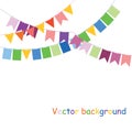 Carnival garland with flags. Decorative colorful party pennants for birthday celebration, festival and fair decoration Royalty Free Stock Photo