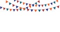 Carnival garland with flags. Decorative colorful party pennants for birthday celebration, festival and fair decoration Royalty Free Stock Photo