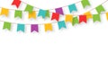 Carnival garland with flags. Decorative colorful party pennants for birthday celebration, festival and fair decoration Royalty Free Stock Photo