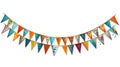 Carnival garland with flags on transparent background. Decorative colorful pennants. Generative Ai Royalty Free Stock Photo