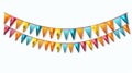 Carnival garland with flags on transparent background. Decorative colorful pennants. Generative Ai Royalty Free Stock Photo