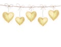 Carnival garland with hearts.