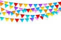 Carnival garlands with colorful flags festive template