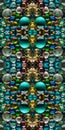 Carnival glass marbles pattern seamless symmetrical wallpaper