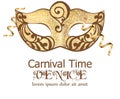 Carnival glitter mask Vector. Masquerade Party. Mardi Gras card invitation. Carnival glittering design. Night Party